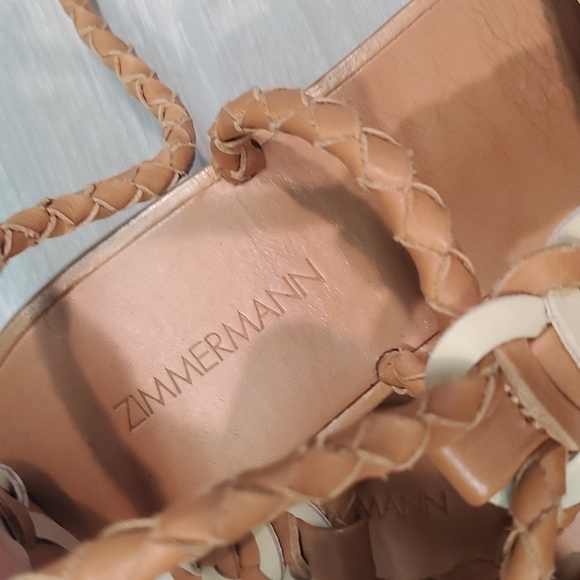 Zimmermann Womens Link Weave Tie Leather Gladiator Flats Sandals sz 36 US 5.5 - Picture 7 of 15